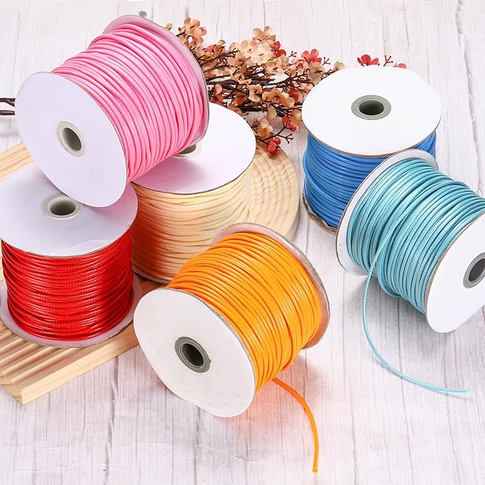 MECCANIXITY Waxed Cord 2.5mm Waxed Polyester Cord 87 Yard Wax String for Bracelet Making, Necklaces, Beading, Jewelry Making and DIY Crafts(Dark Gray)