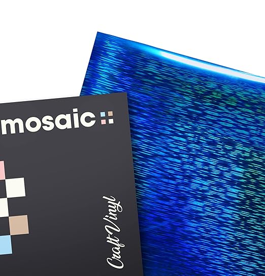 VViViD Mosaic+ Crafting Vinyl (Blue Brushed Holographic, 1ft x 5ft)