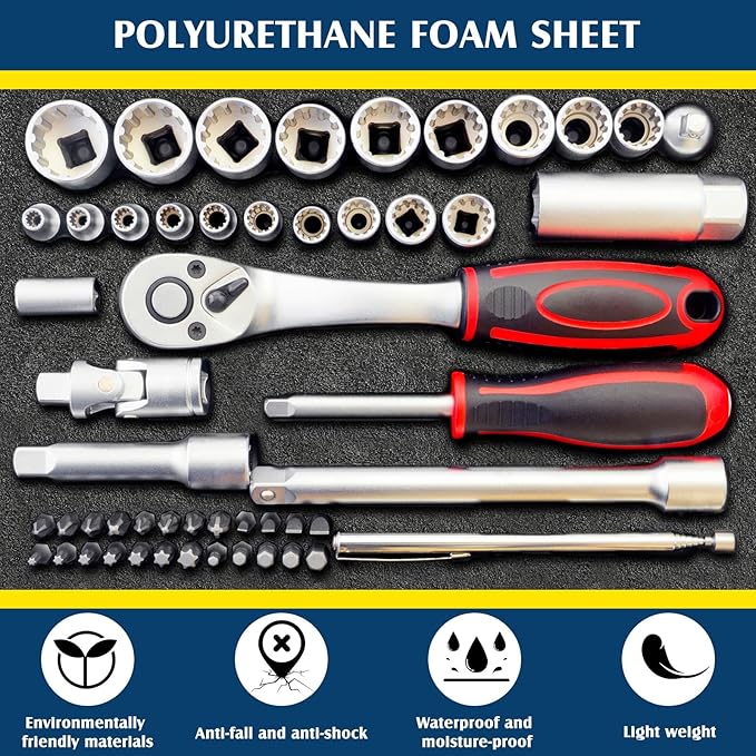 4 Pcs Polyethylene Foam Sheet Apart Insert Pad Cushion Foam Packing Cuttable Craft for Toolbox Case Storage Camera DIY Crafts Projects Organization (54 x 16 x 1 Inch)