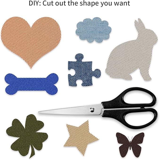 Tatuo 30 Pieces Iron on Patches for Clothing Repair Fabric Patches Iron on for Denim Jean Repair Decorating Kit Canvas Fabric for Puffer Down Jacket(Classic Colors)
