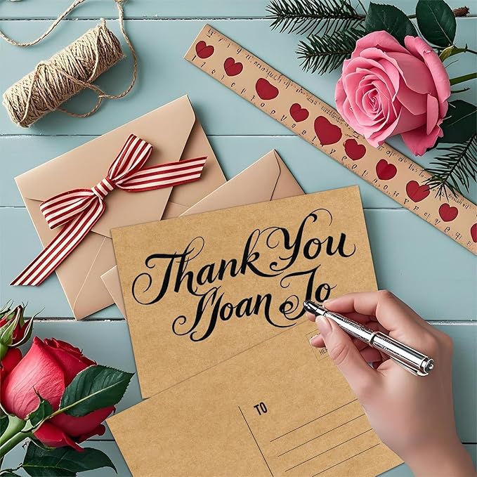 Kraft 4x6 Blank Postcards for Mailing, Brown Cardstock Paper, Thick Cardstock, Ideal for Greeting Cards, Thank You, Invitations & DIY Projects
