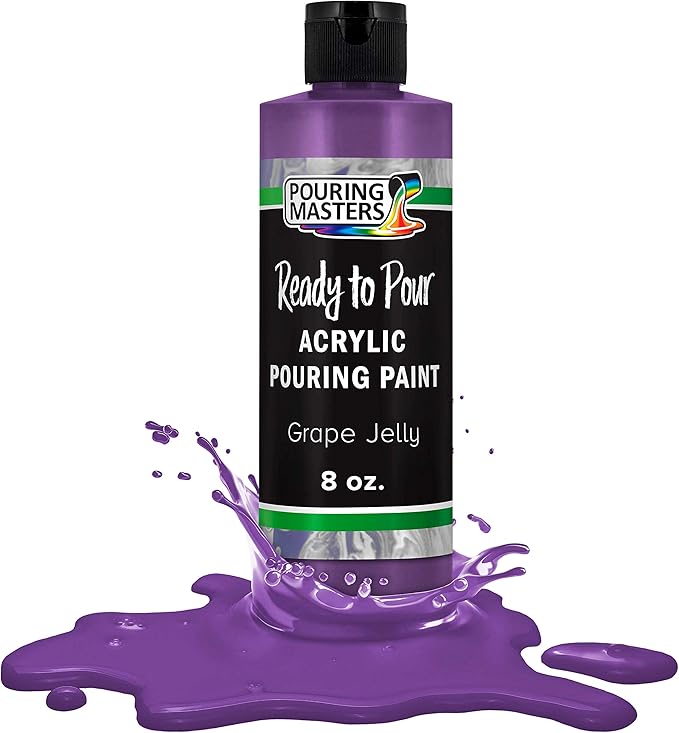 POURING MASTERS Grape Jelly Acrylic Ready to Pour Pouring Paint - Premium 8-Ounce Pre-Mixed Water-Based - for Canvas, Wood, Paper, Crafts, Tile, Rocks and More