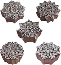 Royal Kraft Mandala Wooden Printing Stamps (Set of 5) - DIY Henna Fabric Textile Paper Clay Pottery Blocks Htag2209