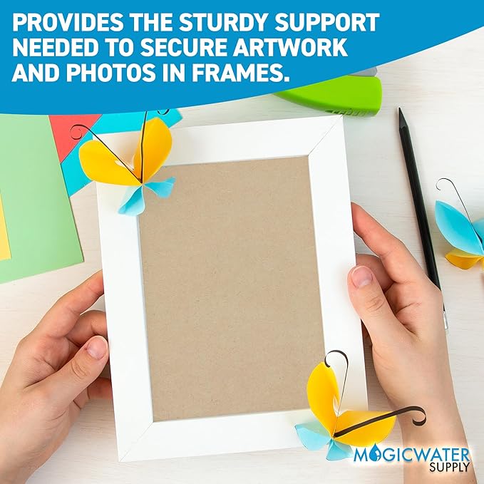 MagicWater Chipboard Sheet for DIY Projects - 8.5x11 Inch - 25 Pack - 50 pt - Heavy Duty Kraft. (0.050 Inch Thick) Paperboard, for Scrapbooking, Books, Picture Frame Backing, Arts Project & Crafts