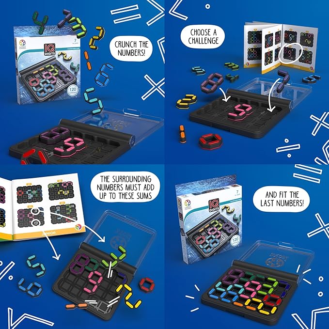 SmartGames IQ Digits – Math & Logic Puzzle with 120 Challenges – Educational Brain Game for Kids & Adults Ages 7+