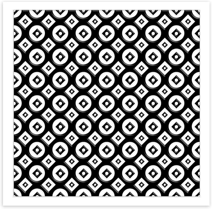 CHGCRAFT Circle Square Polymer Clay Texture Sheets Geometric Silicone Texture Stamp Clay Texture Mat Modeling Pattern Pad Sheets for Jewelry and Earrings Tools, 5.5x5.5 inch