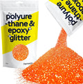 Hemway Polyurethane & Epoxy Resin Glitter 100g / 3.5oz Metallic Crystal Flake Additive for Flooring Jewelry Tumblers Glass Pigment - Fine (1/64" 0.015" 0.4mm) - Fluorescent Peach