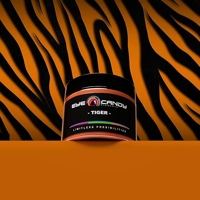 Eye Candy Pigments Premium Orange Mica Powder - Tiger (50gr) - for Epoxy, Resin, Soap, Paint, Woodworking, Acrylic Pouring, Bath Bombs, Fishing Lures - DIY Arts and Crafts Additive