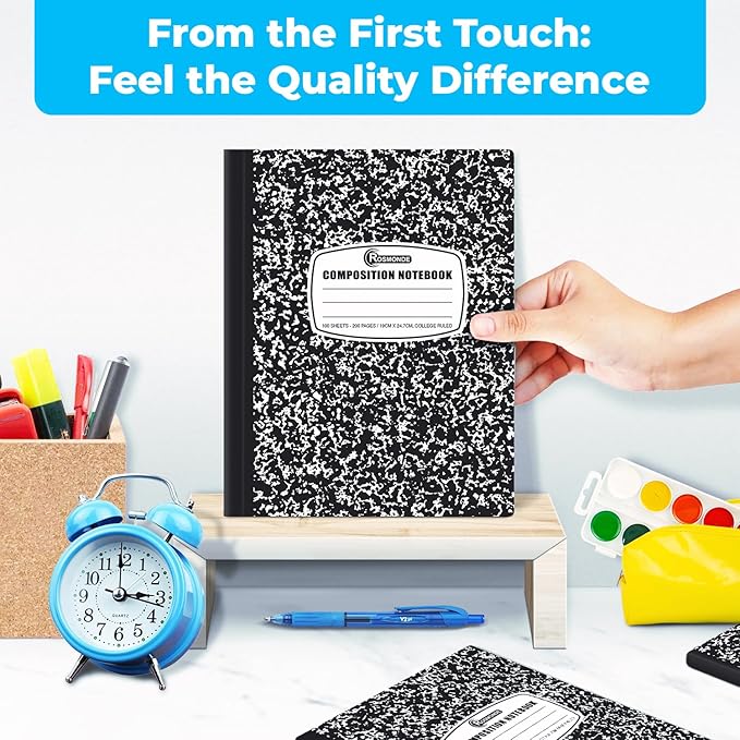 Rosmonde 1000 Pack (Pallet) Composition Notebooks Bulk, College Ruled, Pallet of Notebooks, 200 Pages (100 Sheets), 9-3/4 x 7-1/2, Bulk Notebooks for School, College & Office, 4-7 Days Transit