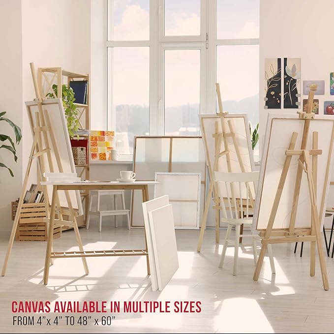 U.S. Art Supply X-Large Stretched Canvas for Painting 30x30 inch Gallery Depth 1-1/2" Thick, 2-Pack - 12oz Acrylic Gesso Triple Primed, Professional Artist Quality, 100% Cotton - Oil, Pouring Paint