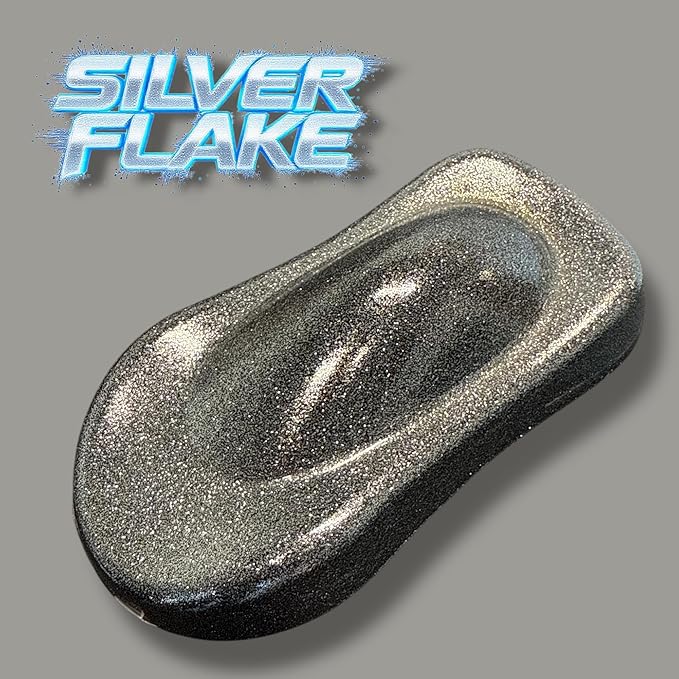 LiME LiNE Sprayable Metal Flake Paint Additive: Solvent Resistant Glitter for Automotive Custom Painting (Silver)