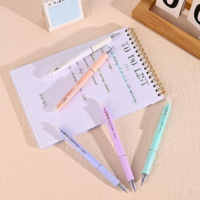 Temiary 10 Pcs Retractable Erasable Gel Pens, Fine Point 0.5 mm, Make Mistakes Disappear, Smooth Writing Gel Pen with Eraser for Journaling Note Taking Marking Planner Crossword Puzzles (Blue Ink)