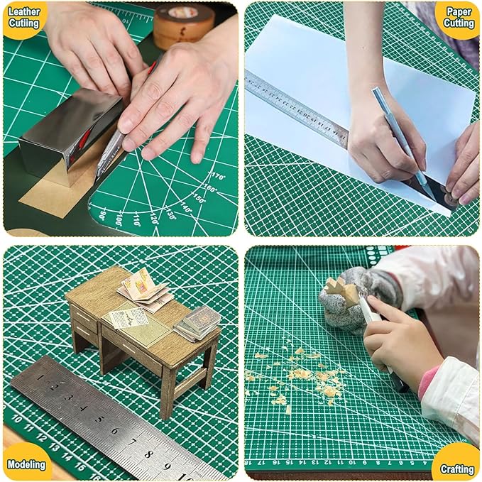 2 PCS Self Healing Cutting Mat 12" x 18": Sewing Rotary Cutting Mat for Crafts and Fabric Sewing Scrapbooking Quilting and Precision Cutting (2, Green)