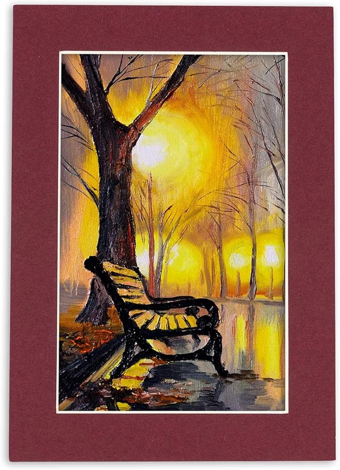 5x7 Mat for 8.5x11 Frame - Precut Mat Board Acid-Free Maroon 5x7 Photo Matte Made to Fit a 8.5x11 Picture Frame, Premium Matboard for Family Photos, Show Kits, Art, Picture Framing, Pack of 1 Mat