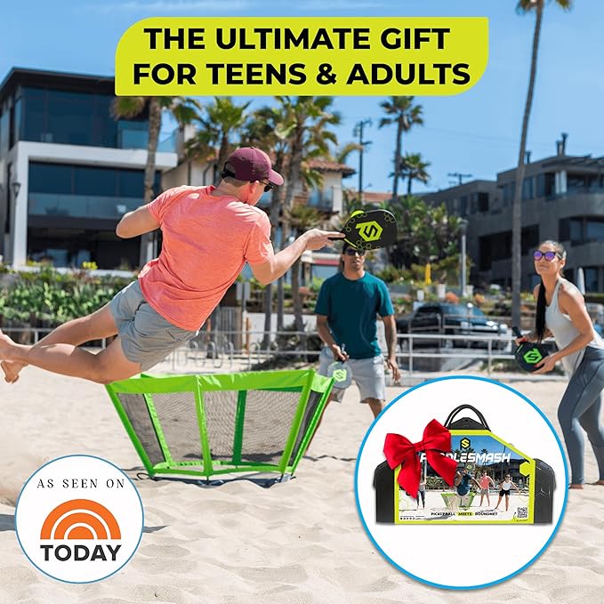 PaddleSmash - Pickleball Yard Game As Seen on Shark Tank - Beach, Backyard, Tailgate & Lawn, Outdoor Activities for Adults and Family - Easy Assembly