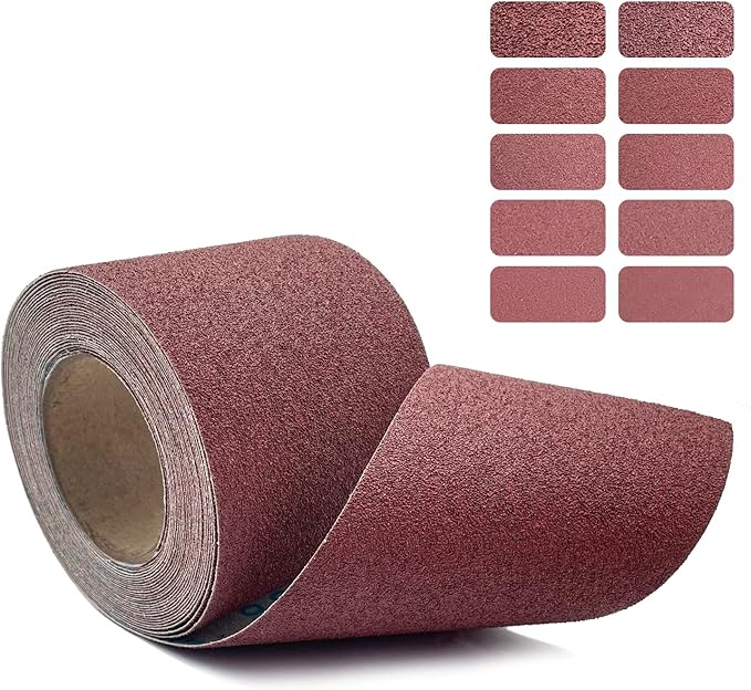 60 Grit Emery Cloth Roll, 4.5 Inch Wide 32.8 Ft Long (Equals 1/4 Sheet Sandpaper 71 Pcs) Abrasive Sandpaper Rolls for Metal Automotive Wood Furniture Sanding Paper Drum Palm Sander (60 Grit)