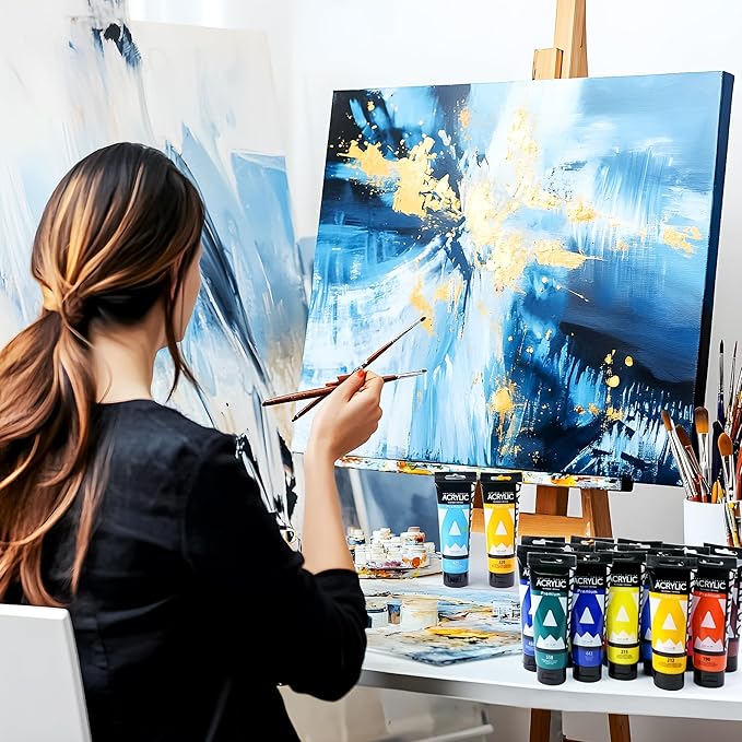 AUREUO Ultramarine Acrylic Paint, 4 Fl Oz / 120ml Single Tube, Rich Pigment Art Craft Paints for Canvas, Rocks, Wood, Ceramic, Fabric - Art Supplies for Beginners, Professionals, Artists