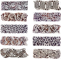 Royal Kraft Border Wooden Printing Stamps (Set of 10) - DIY Henna Fabric Textile Paper Clay Pottery Blocks Htag2177