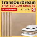 TransOurDream 4 Pack PTFE Teflon Sheets Size L16 x 20" for Auto Heat Press Heat Transfer Paper and Sublimation Paper Reusable Heat Resistant Non stick