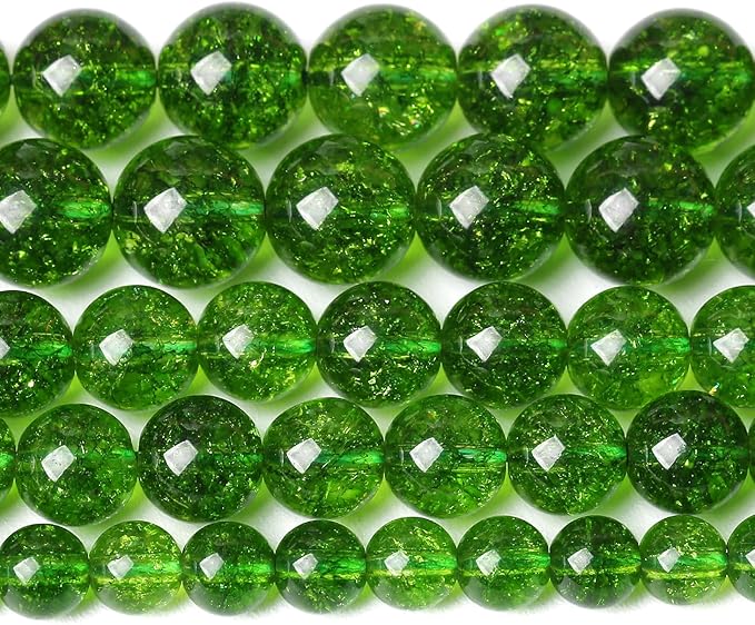 12MM Green Peridot Crystal Quartz Beads Natural Gemstone Beads Round Loose Beads for Jewelry and Bracelets Making 320pcs 15