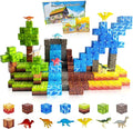100PCS Dinosaur Magnetic Blocks for Kids: 1" Magnetic Building Blocks for Kids Ages 4-8 8-12, Magnet Cubes Sensory STEM Stacking Toys for Boys & Girls,Christmas Birthday Gifts for Toddler Ages 3+