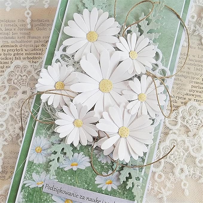 Cutting Dies Metal Stencils Scrapbooking Tools DIY Embossing Template for Paper Card Making Album Arts Crafts Supplies (Daisy Flower Set-9.4x8.4cm)