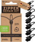 ZlideOn Zipper Pull Replacement - 7pcs, Black, Large - Instant Zipper Replacement Slider Multipack