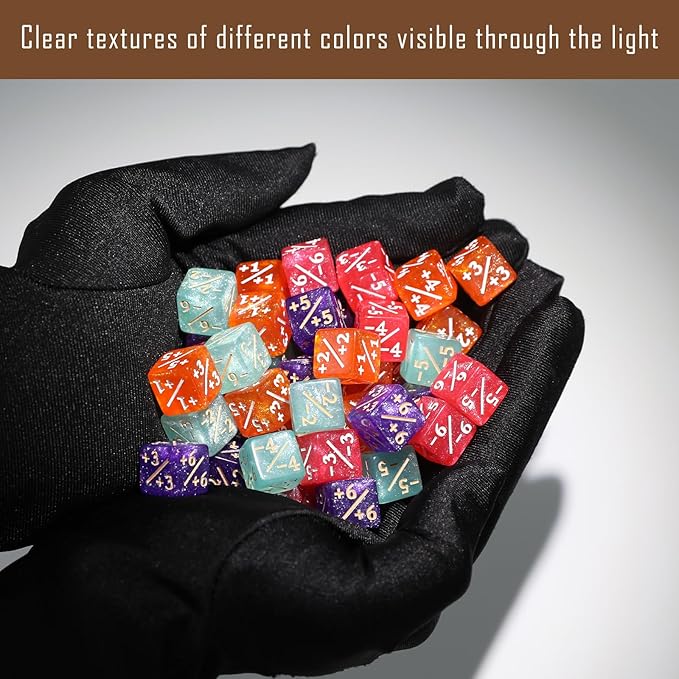 108PCS MTG Keyword Counters Tokens & 12mm MTG Life Counter Dice Set for Magic Card with Box, Compatible with Magic CCG Card Gaming Accessories