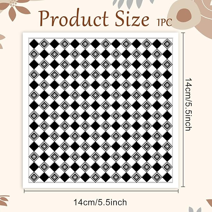 CHGCRAFT Daily Simple Plaid Style Polymer Clay Texture Sheets Geometric Pattern Silicone Texture Stamp Clay Texture Mat Modeling Pattern Pad Sheets for Jewelry and Earrings Tools, 5.5x5.5 inch