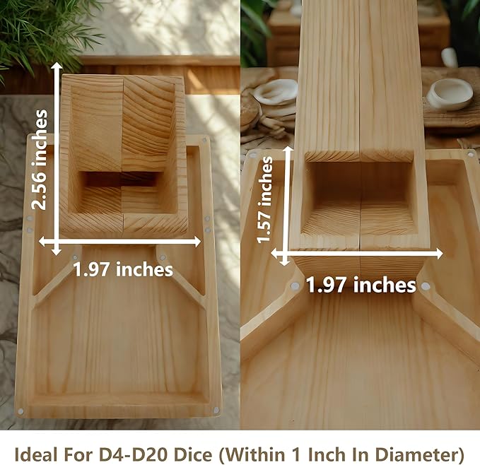 Wooden Dice Tower, DND Dice Roller with Tray, Portable Magnetic Die Roller Castle for Dungeons and Dragons, Board Game, D&D Tabletop Game and RPG Games