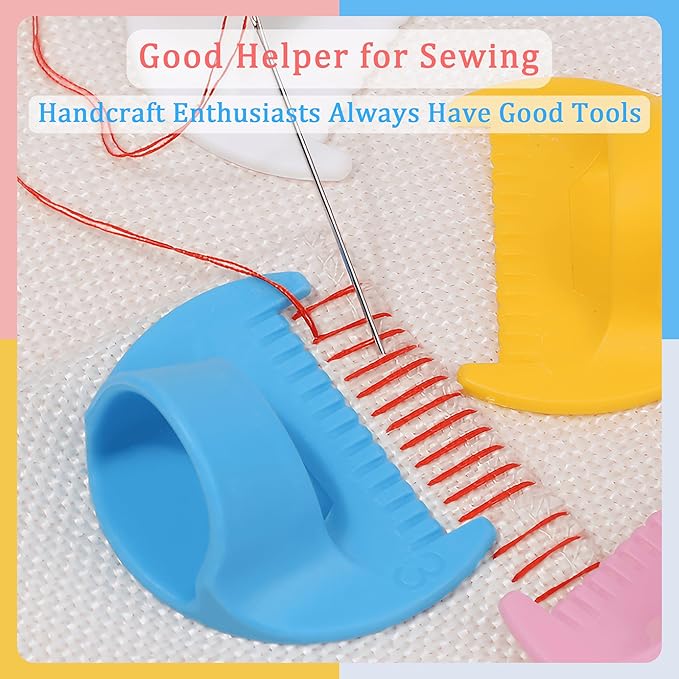 2 PCS 3mm Edge Lock Seam Guide, Mini Sewing Finger Ruler for Hand Sewing, DIY Sewing Kit Tool, Sewing Needle Gauge Measuring Guide, White