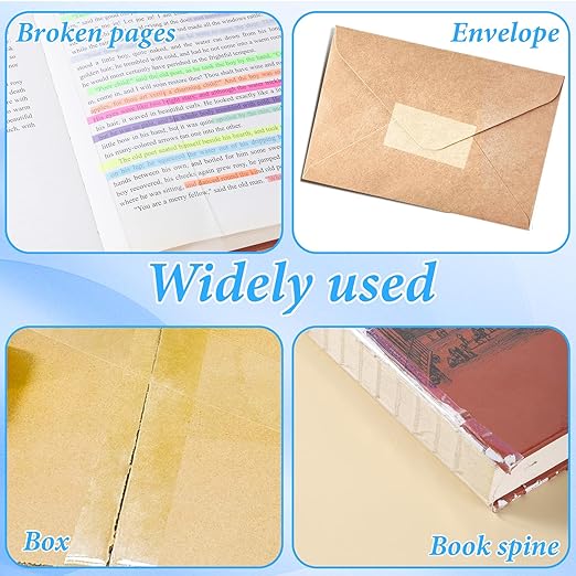 Clear Book Binding Tape 2 Inch Wide Archival Safe Acid-Free Book Repair Tape for Broken Pages Waterproof Adhesive Books Binding Tapes Material for Reinforcing Books Spines(2 Inch x 16.5 Feet)