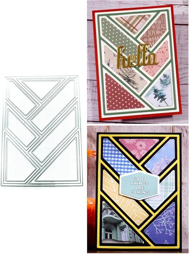Mvchifay Cutting Dies for Card Making Metal Die-Cuts Scrapbooking Tool Hollow Frame DIY Craft Punch Template Embossing for Paper Album Decor (Rectangle Grid-14x10cm)