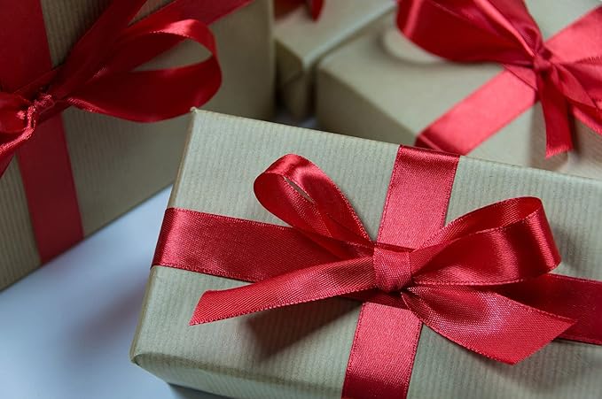 1 1/2 Inch Dark Red Solid Satin Ribbon, 50 Yards Craft Fabric Ribbon for Gift Wrapping Floral Bouquets Wedding Party Decoration