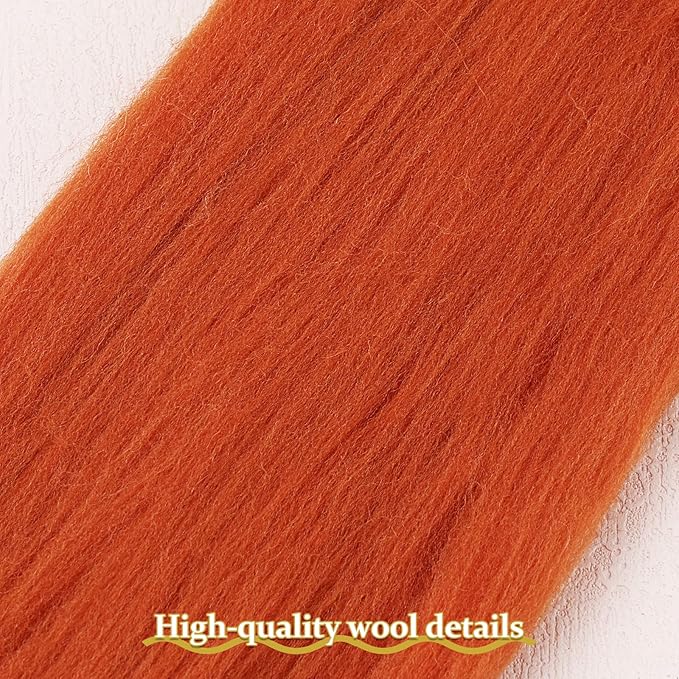 QMNNMA 14.1oz Wool Roving Yarn, Fiber Roving Wool Top, Chunky Yarn, Handmade Carded Core Wool for Felting, Wet Felting DIY Hand Spinning