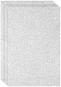PATIKIL 2mm(1/10") Thick Non Adhesive Glitter Foam Sheet 16x24inch(40x60cm) Silver Tone, EVA Shiny Foam Board for Craft, 6 Pcs