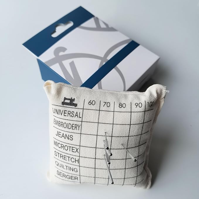 HONEYSEW Needle Sorting Pincushion – Sewing Pin Holder Pin Cushion Organizes Sewing Machine Needles for Fast, Easy Identification – Sorts 5 Sizes and 7 Types of Universal and Embroidery Needles
