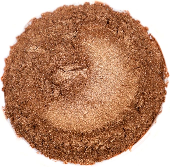Rolio Premium Brown Mica Powder - Copper (100G / 3.5 oz) - 1 Jar of Brown Pigment Powder for Epoxy Resin, Dye, Soap Making, Nail Polish, Paint, Candle Making, Bath Bombs, Slime