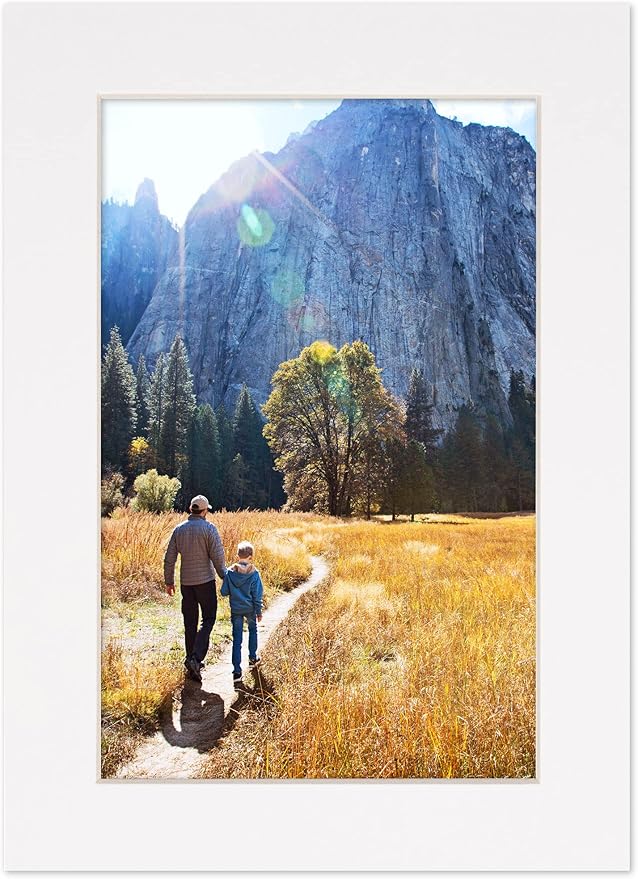 5.5x8.5 Mat for 8.5x11 Frame - Precut Mat Board Acid-Free White 5.5x8.5 Photo Matte for a 8.5x11 Picture Frame, Premium Matboard for Family Photos, Show Kits, Art, Picture Framing, Pack of 100 Mats