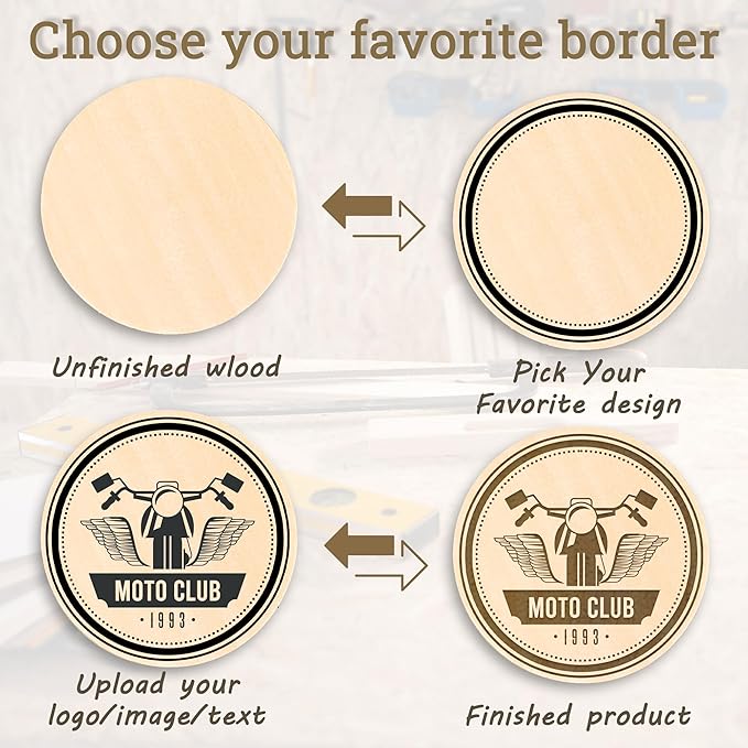 30 Custom Wooden Round Drink Tokens – Double-Sided Laser Engraved Bar Tokens, Poker Chips, Drink Tickets with Your Logo & Text – Personalized for Wedding, Party, Festival, Corporate Events