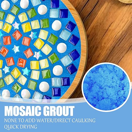 Mosaic Crystal Grout, Mosaics Tile Tools, Mosaic Tile Accessories – Essential for Handmade Grouting and Perfect for DIY Craft Projects (Blue, 4.5oz)
