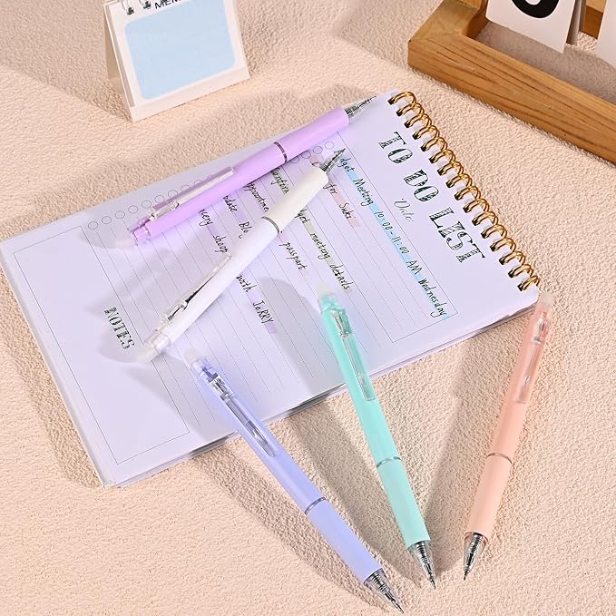 Temiary 10 Pcs Retractable Erasable Gel Pens, Fine Point 0.5 mm, Make Mistakes Disappear, Smooth Writing Gel Pen with Eraser for Journaling Note Taking Marking Planner Crossword Puzzles (Black Ink)