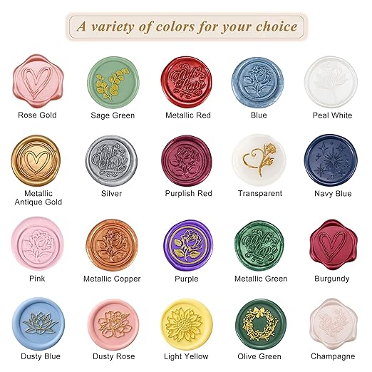 Yoption 360Pcs Peal White Sealing Wax Beads with 2 Spoons and 4 Tea Candles for Wax Seal Stamps, Cards, Wedding Invitations, Wine Packaging, Gift Wrap, Envelopes