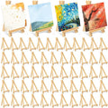 60 Pack 5 Inch Wood Mini Easel, Art Craft Painting Small Display Easel Natural Wooden Tripod Holder Stand, A-Shaped Mini Wood Easels for Display Small Canvases Cards Photos DIY Crafts
