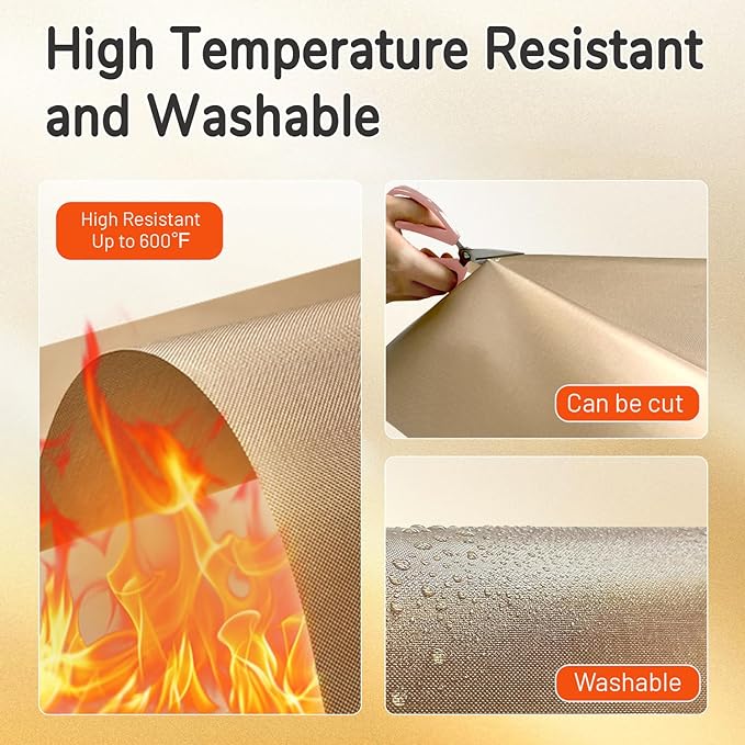 TransOurDream 4 Pack PTFE Teflon Sheets Size L16 x 20" for Auto Heat Press Heat Transfer Paper and Sublimation Paper Reusable Heat Resistant Non stick