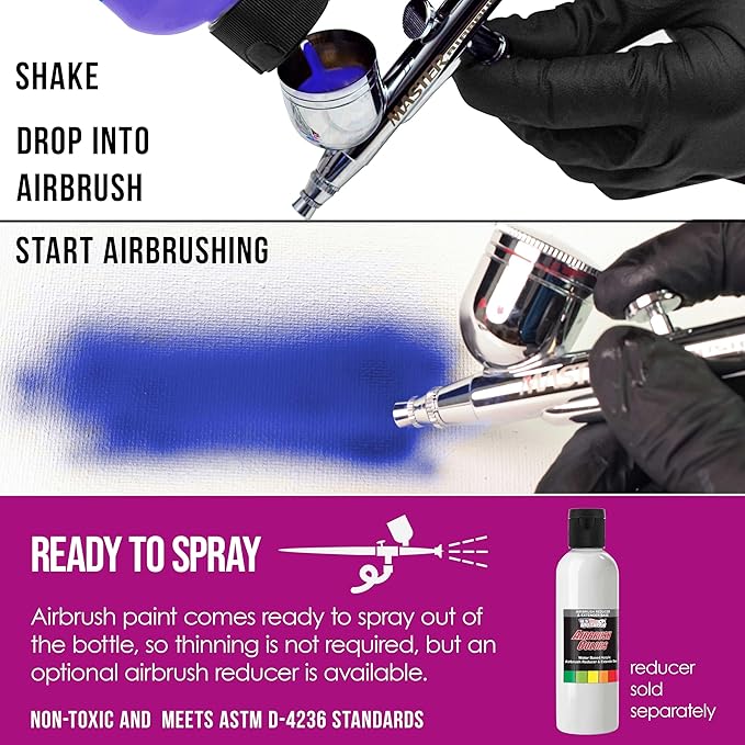 U.S. Art Supply Opaque Magenta Acrylic Special Effects Airbrush Paint - 8oz Ready to Spray Air Brush Paint for Nails, Models, Fabric - Water-Based Air Brush Painting