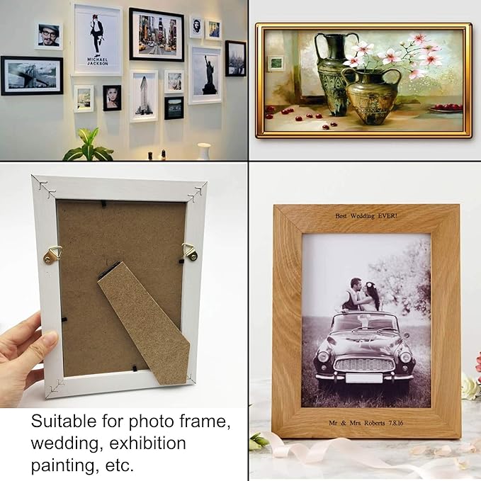 100 Pack Small Triangle Ring Steel Picture Hangers with Screws Picture Frames Picture Hang Solutions for Hanging Clock Paintings Artwork Picture Frame Hook Photos(Gold)