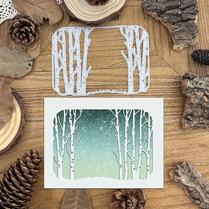 Lapoo Flowers Metal Cutting Die for Scrapbooking - Durable, Cut Stencils for DIY Scrapbook Photo Album Decorative Paper Card, Card Making Supplies, Embossing (Winter Tree Trunk 4.7 x 3.3 in)