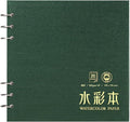 Lightwish Square Watercolor Journal,100% Cotton,300gsm/140lb,Acid-Free,20 Sheets Hot Press Watecolor Paper Sketchbook for Artists Adults Students,7.68 * 7.68 Inches(Dark Green)