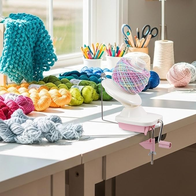 Yarn Winder, Ball Winder for Crocheting and Knitting, Ideal Gifts for Women's Day, Hand Operated Winder for Yarn Storage, Included Scissors and Storage Pouches